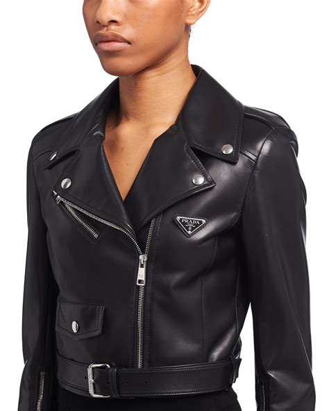 prada leather jackets|prada leather biker jacket.